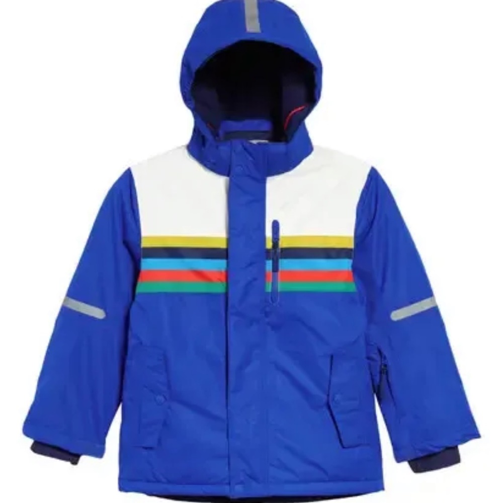 NWT Mini Boden All-weather Waterproof Jacket Bright Blue Polar Bear 6-7